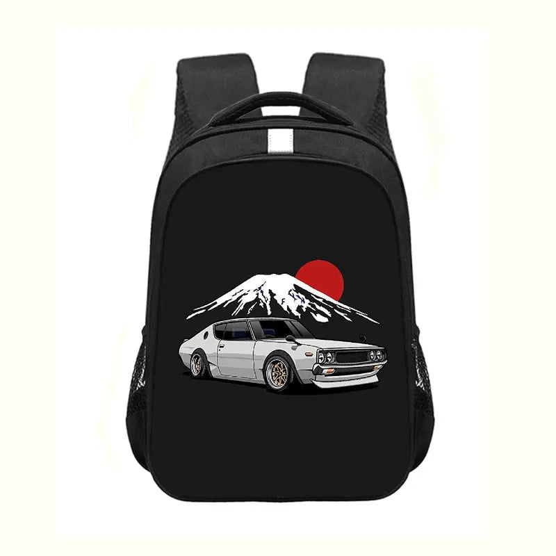 Japan JDM Racing Car Print Backpack
