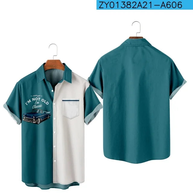 Men's Retro Racing Cars Hawaiian Shirts