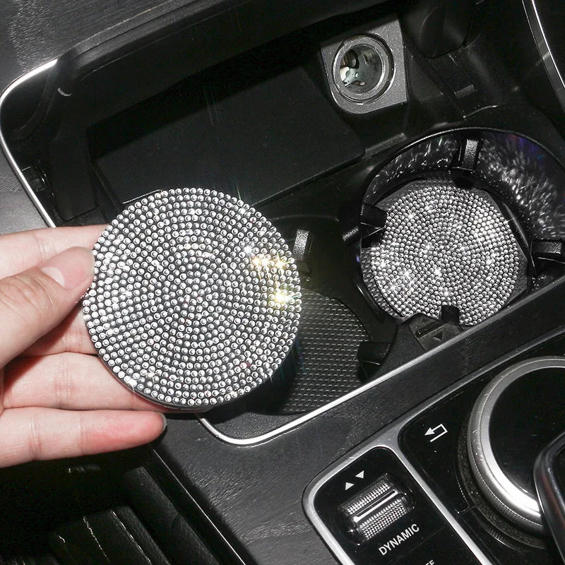 2Pcs Diamond Car Coaster