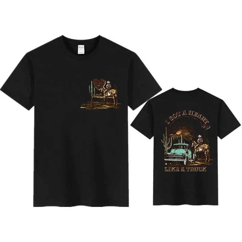 Women T-shirts I Got A Heart Like A Truck Front and Back Shirt