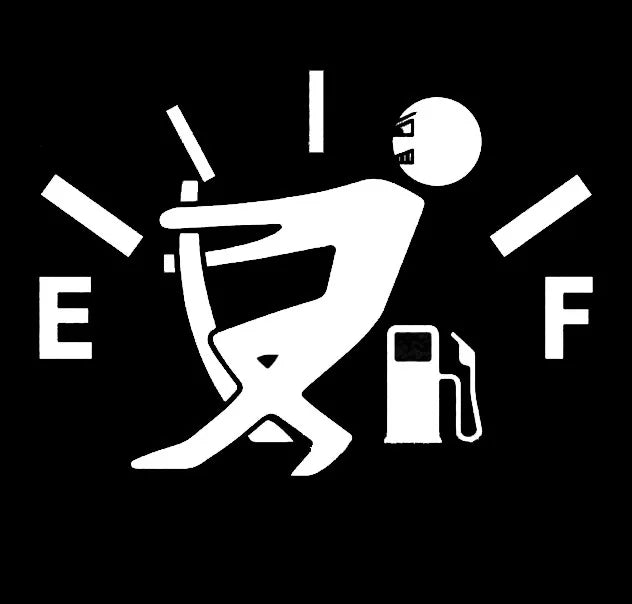 Creative Funny Car Pull Fuel Tank Pointer Reflective Vinyl Sticker