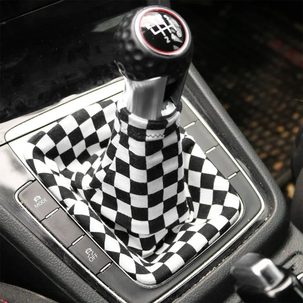 Checkered Car Shift Knob Cover