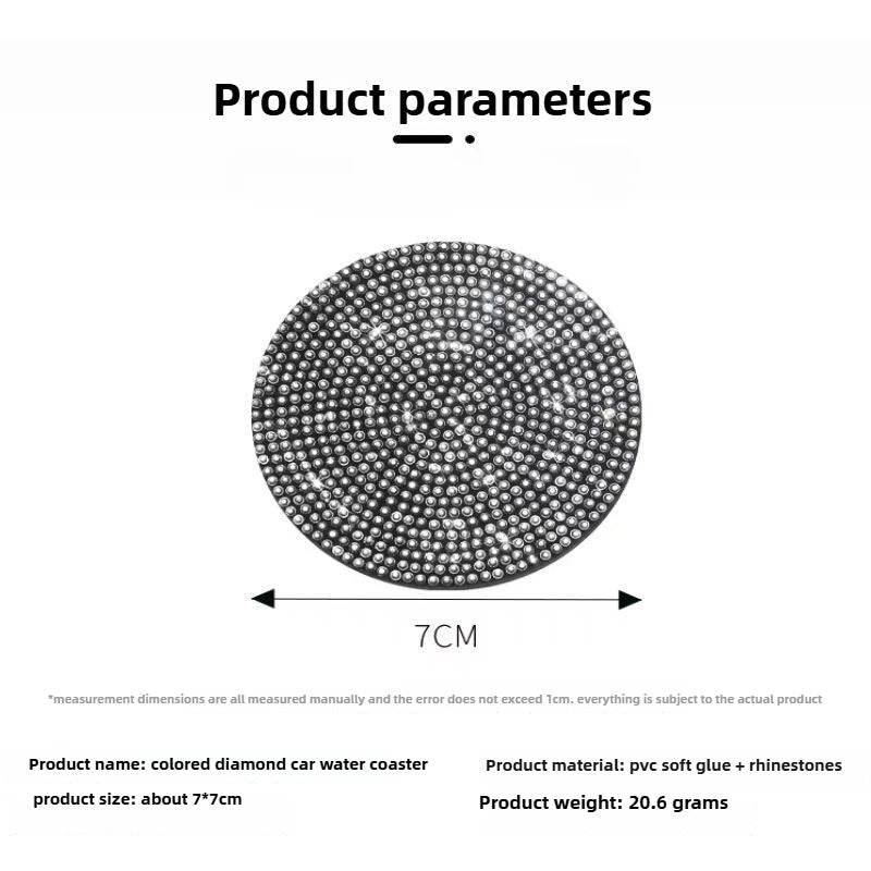 2Pcs Diamond Car Coaster