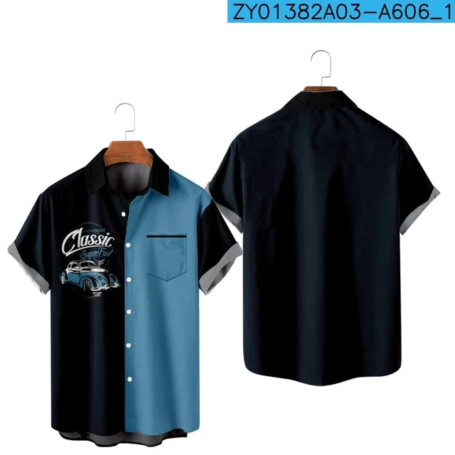 Men's Retro Racing Cars Hawaiian Shirts