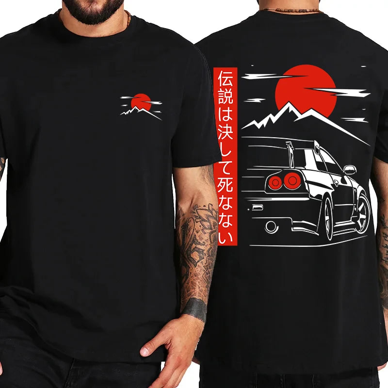 Japanese Style Car JDM Culture GTR R34 Racing T Shirts
