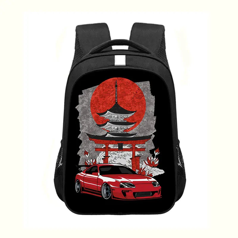 Japan JDM Racing Car Print Backpack