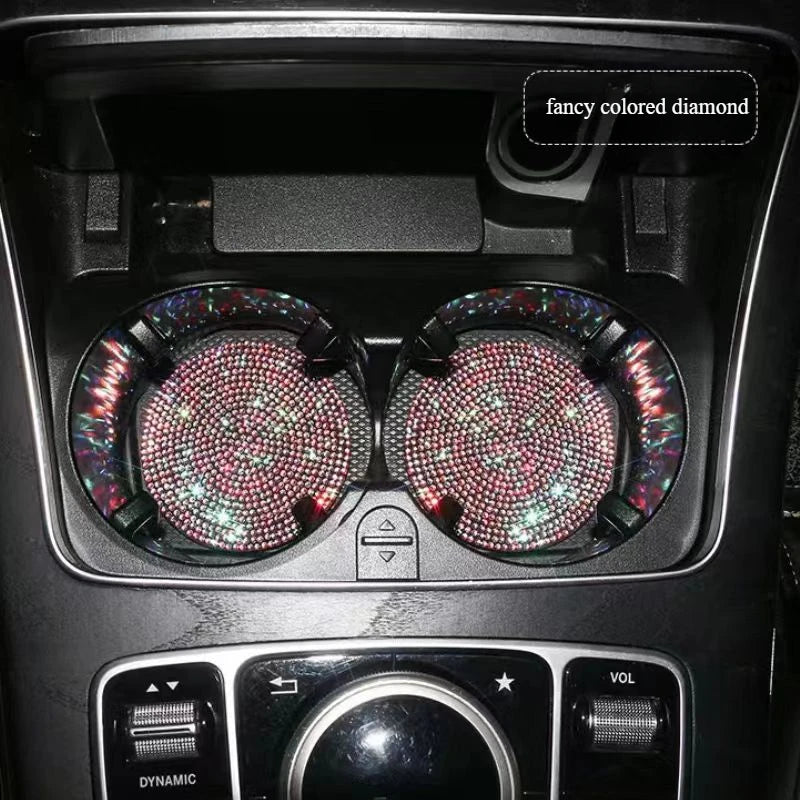 2Pcs Diamond Car Coaster