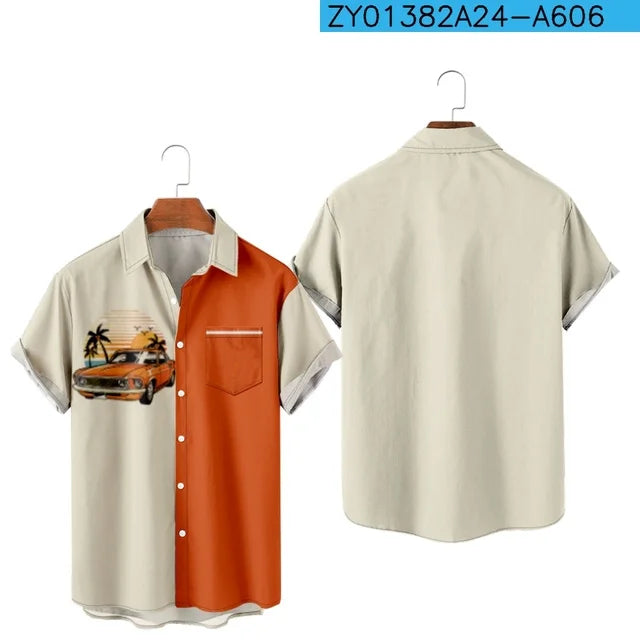 Men's Retro Racing Cars Hawaiian Shirts