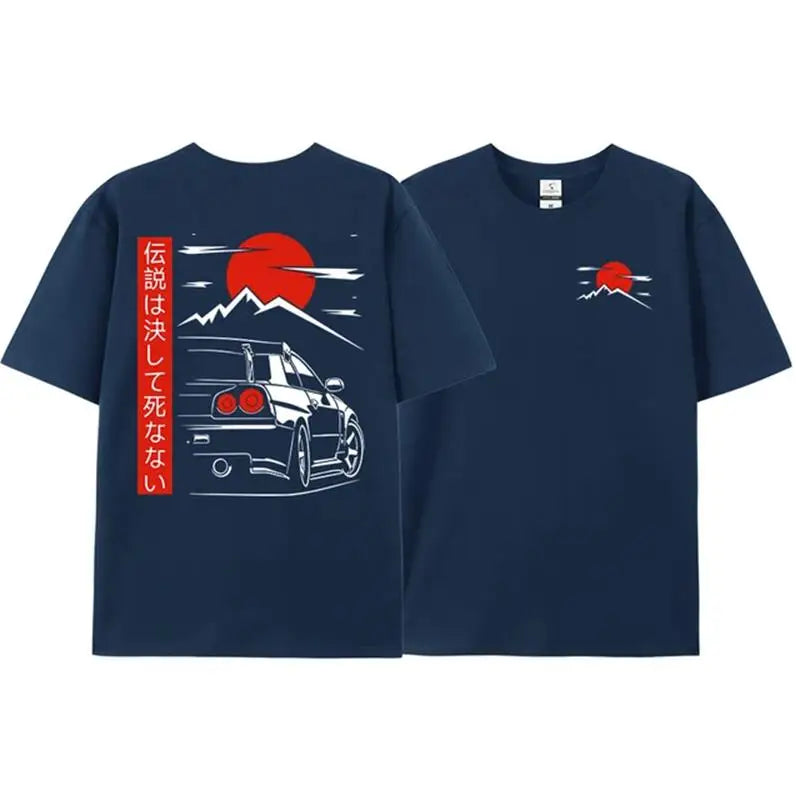 Japanese Style Car JDM Culture GTR R34 Racing T Shirts