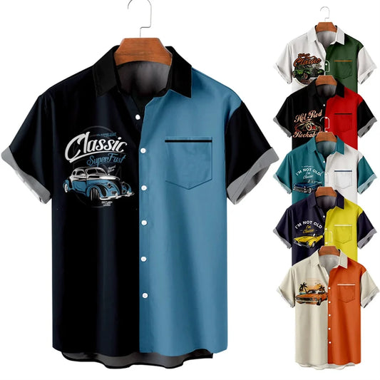 Men's Retro Racing Cars Hawaiian Shirts