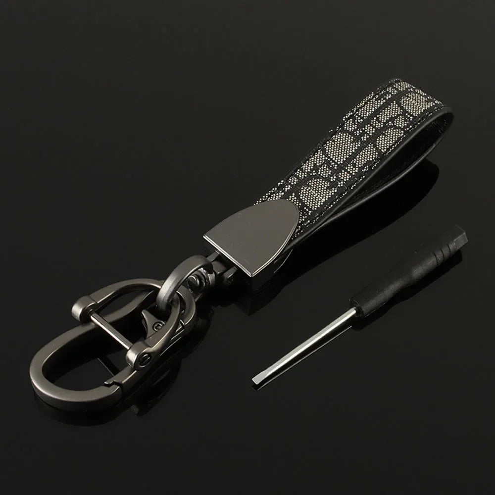 Luxury Metal Leather Car Keychain