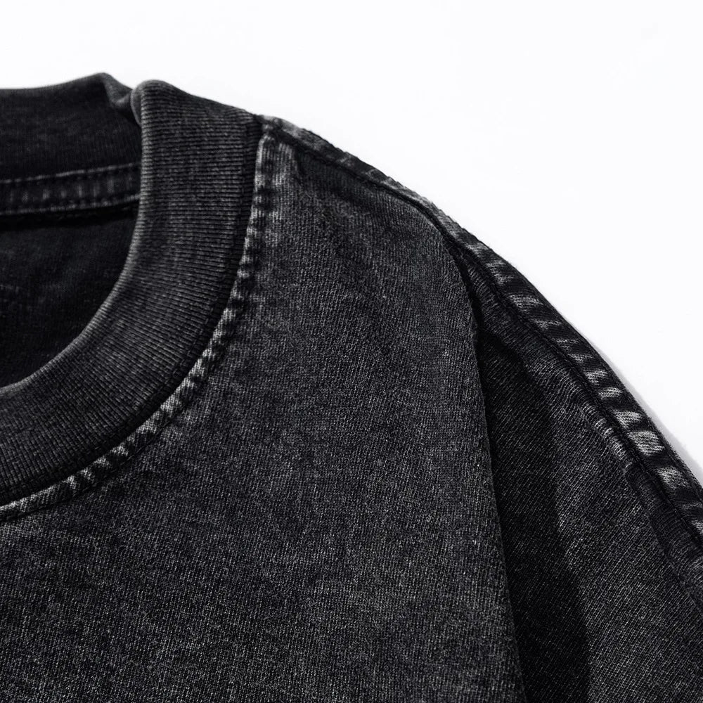 Summer Men Oversize Washed T-shirts 100% Cotton