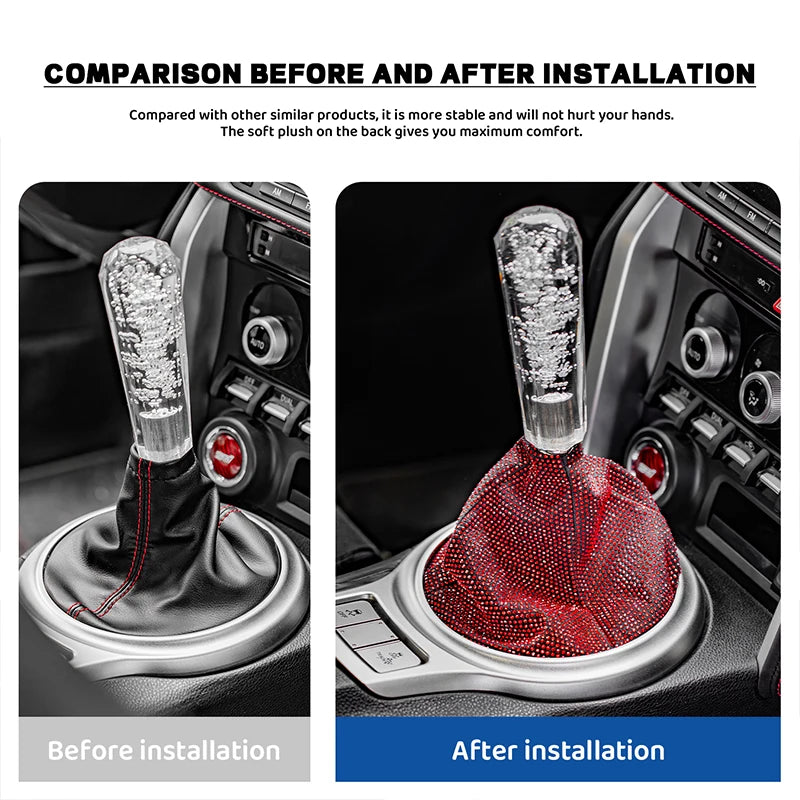 Crystal Rhinestones Car Gear Shift Knob Covers