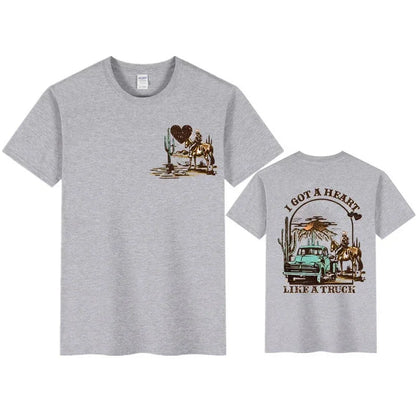 Women T-shirts I Got A Heart Like A Truck Front and Back Shirt
