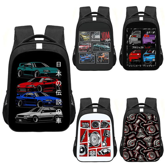 Japan JDM Racing Car Print Backpack