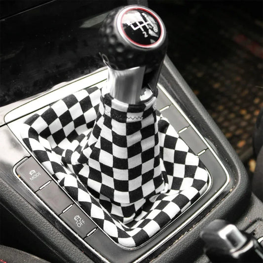 Checkered Car Shift Knob Cover