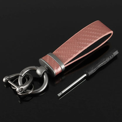 Luxury Metal Leather Car Keychain