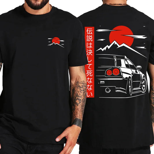 Japanese Style Car JDM Culture GTR R34 Racing T Shirts