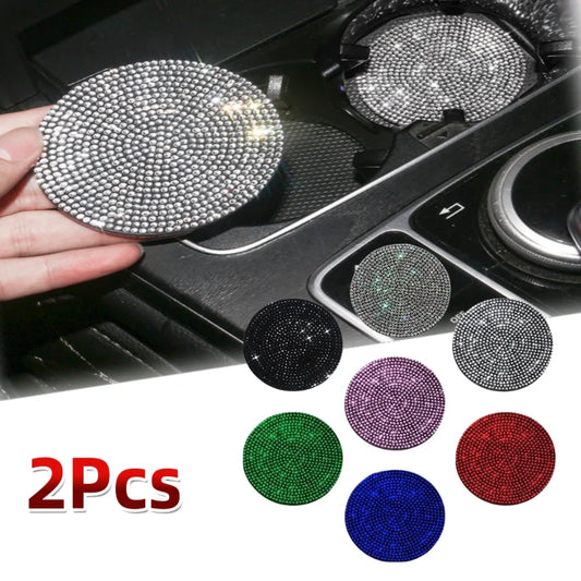 2Pcs Diamond Car Coaster