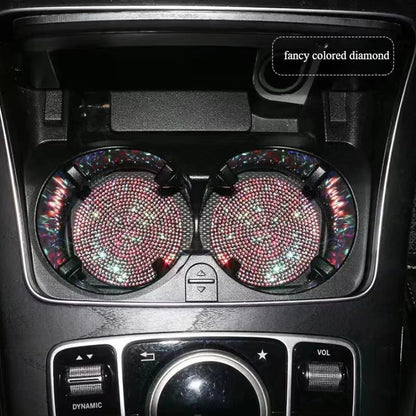 2Pcs Diamond Car Coaster