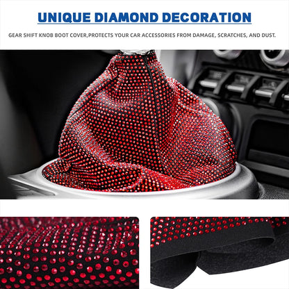 Crystal Rhinestones Car Gear Shift Knob Covers