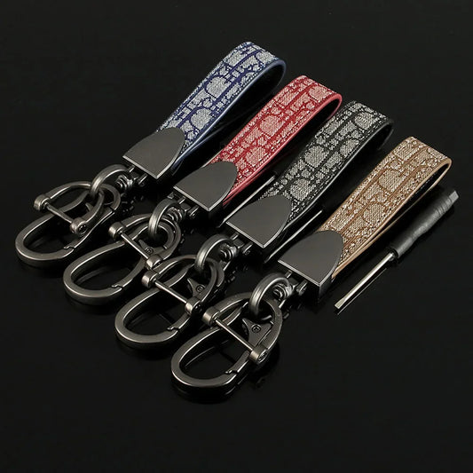 Luxury Metal Leather Car Keychain