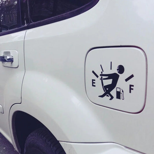 Creative Funny Car Pull Fuel Tank Pointer Reflective Vinyl Sticker